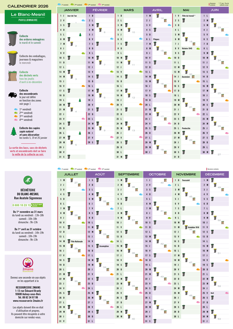 Calendrier de collecte des déchets 2026