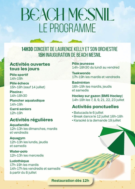 Programme Beach Mesnil 2025