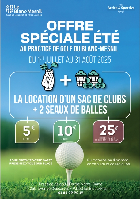 Offre golf, été 2025