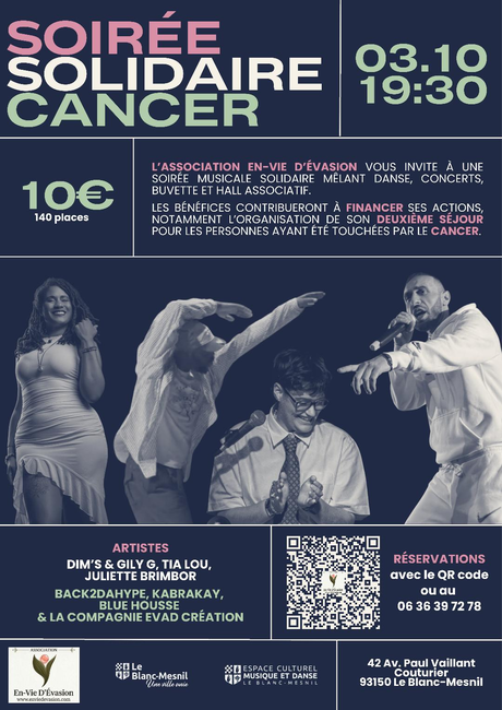 Affiche soirée solidaire cancer