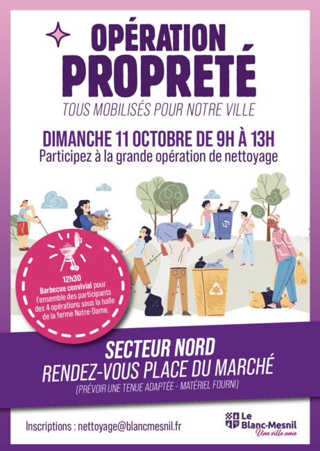 Affiche opération propreté - secteur des Tilleuls